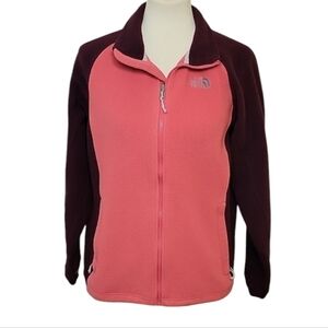 The North Face Berry Pink Red Fleece Full Zip Sweater Jacket Women's L
